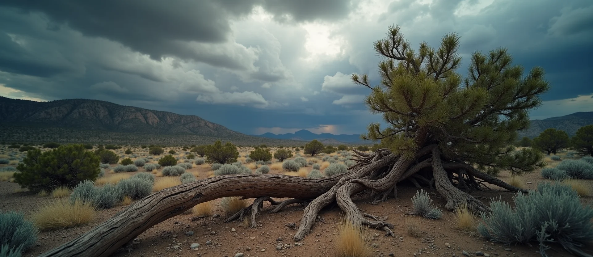 Symbolizing Growth/Resilience: A local Bitterbrush gnarled juniper roots. - AI Generated