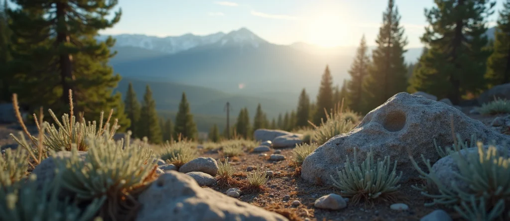 Symbolizing Identity/Local: A local Bitterbrush Sierra Nevada skyline. - AI Generated