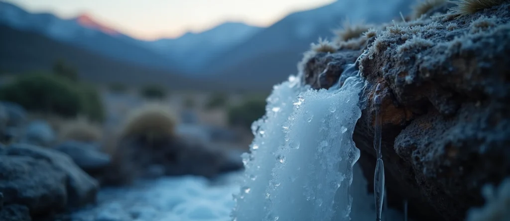 Symbolizing Flow/Cleansing: A local Bitterbrush hidden small waterfall. - AI Generated