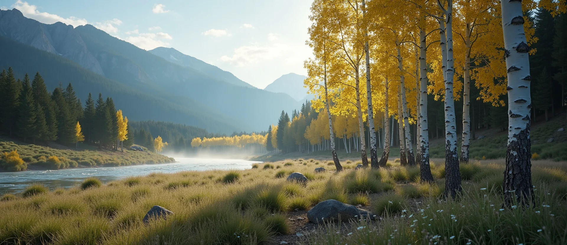 Symbolizing Growth/Resilience: A local Indian Paintbrush thriving aspen grove. - AI Generated