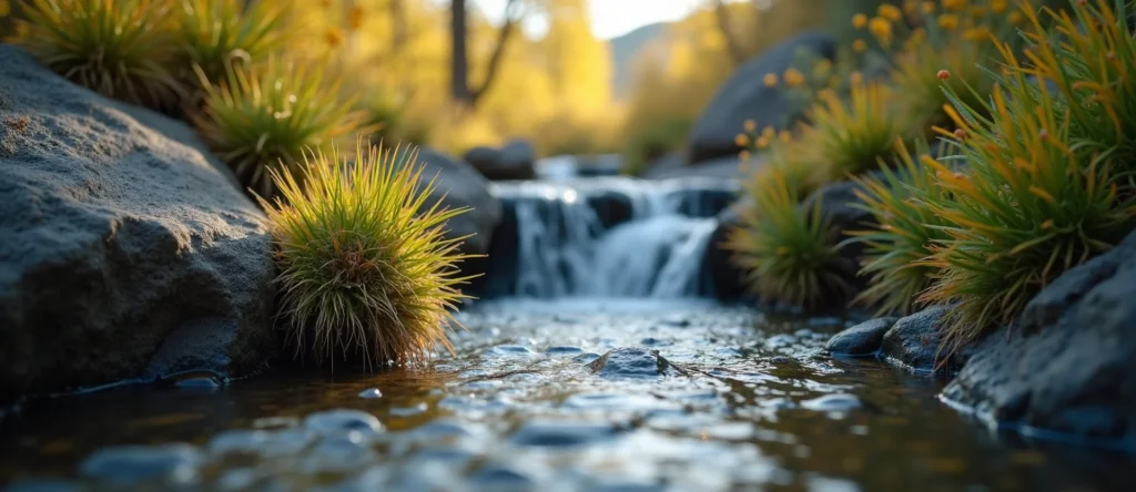 Symbolizing Flow/Cleansing: A local Desert Peach hidden small waterfall. - AI Generated