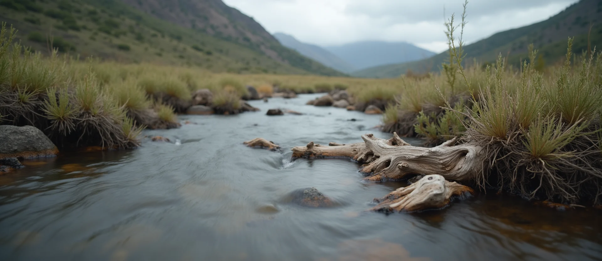 Symbolizing Flow/Cleansing: A local Sagebrush (Artemisia tridentata) babbling mountain creek. - AI Generated