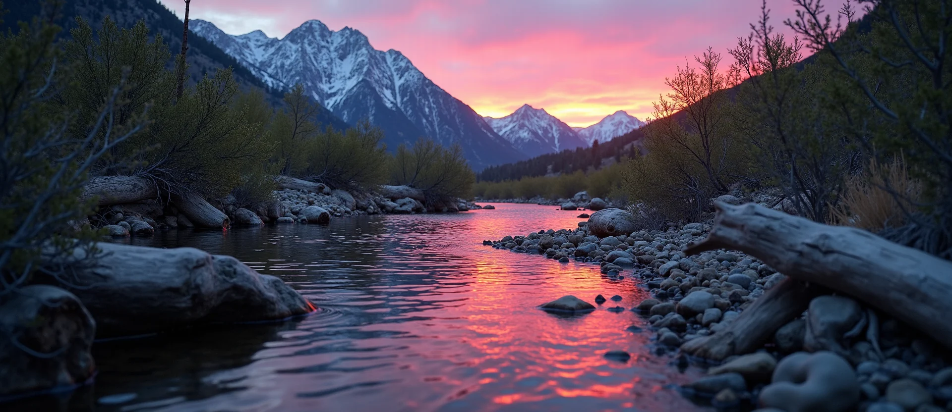 Symbolizing Flow/Cleansing: A local Manzanita clear cold snowmelt stream. - AI Generated
