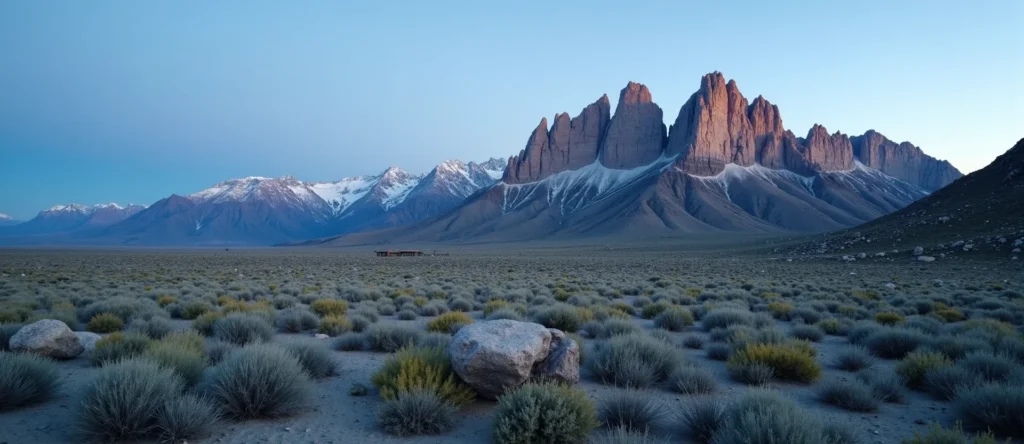 Symbolizing Stability/Peak: A local Rabbitbrush jagged granite peak. - AI Generated