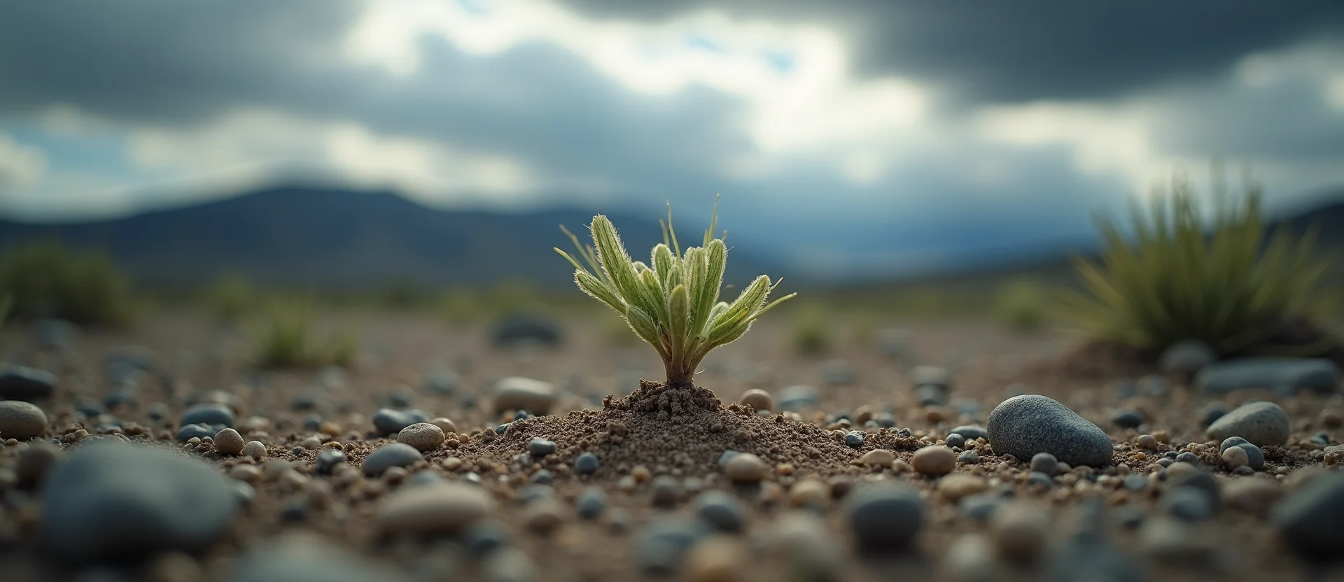 Symbolizing Seed/New Beginning: A local Rabbitbrush sprouting sagebrush seedling. - AI Generated