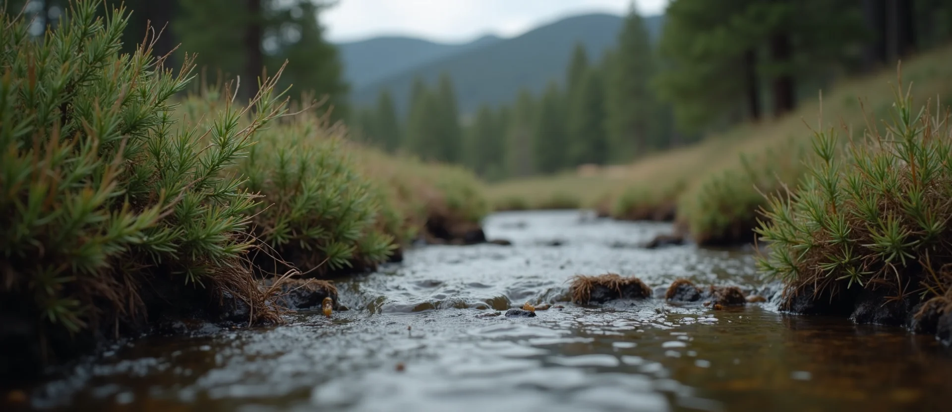 Symbolizing Flow/Cleansing: A local Sierra Juniper babbling mountain creek. - AI Generated