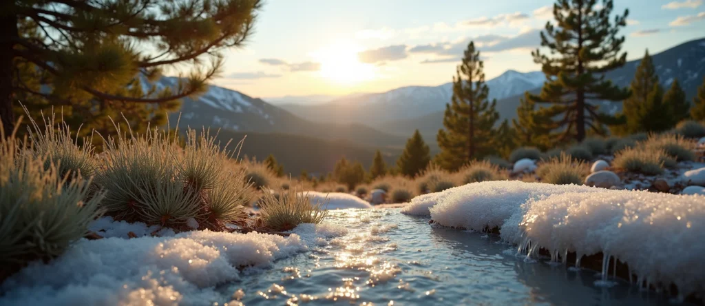 Symbolizing Identity/Local: A local Rabbitbrush Sierra Nevada skyline. - AI Generated