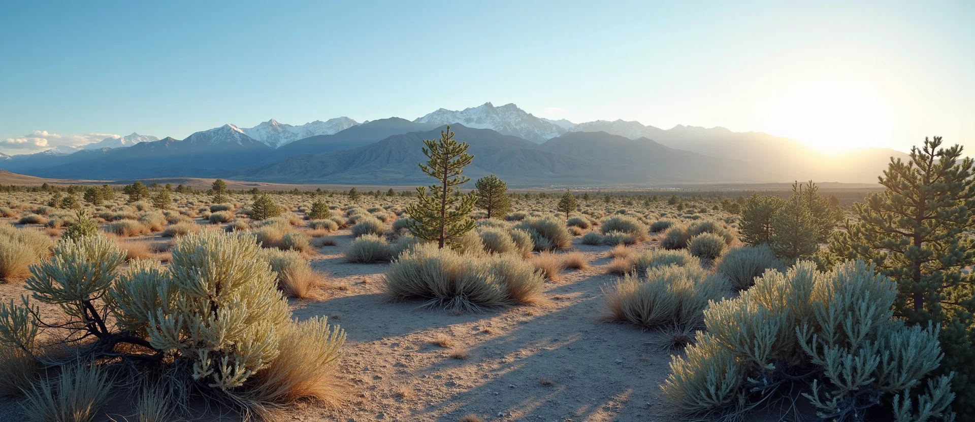 Symbolizing Stability/Peak: A local Rabbitbrush solid mountain ridge. - AI Generated