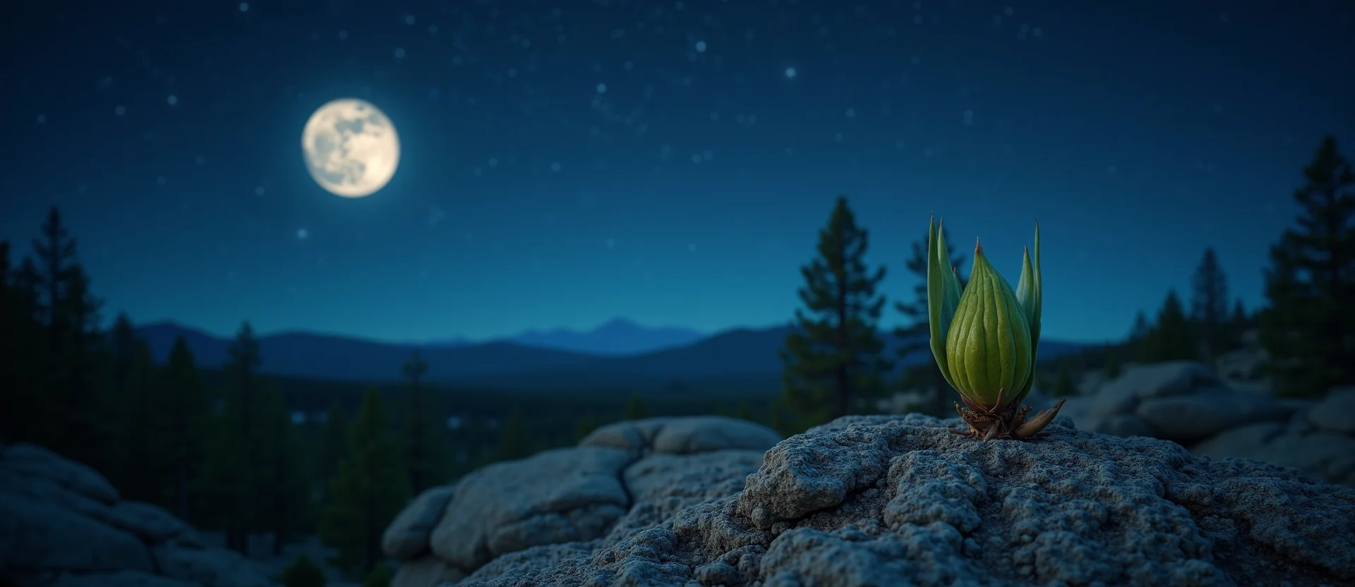 Symbolizing Seed/New Beginning: A local Ponderosa Pine new green bud on a branch. - AI Generated