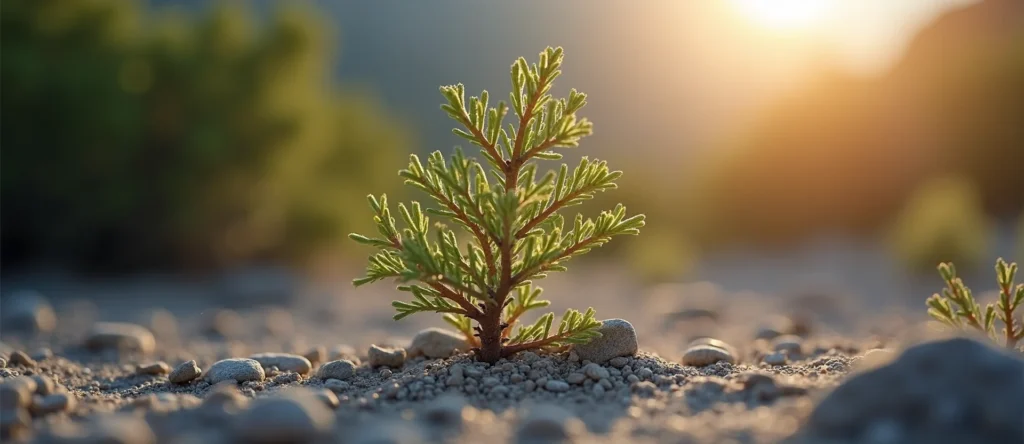 Symbolizing Growth/Resilience: A local Sierra Juniper new branch reaching for the sky. - AI Generated