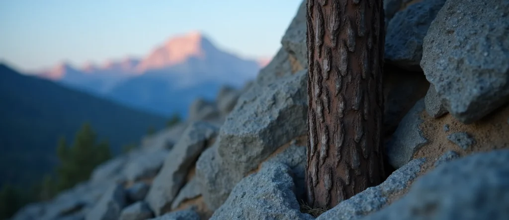 Symbolizing Growth/Resilience: A local Bitterbrush tree growing out of a rock cleft. - AI Generated