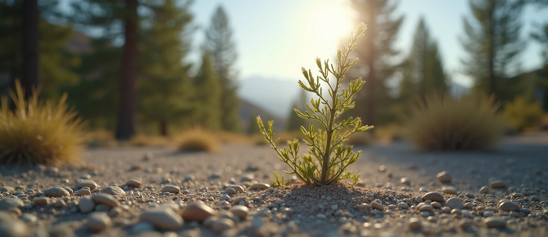 Symbolizing Growth/Resilience: A local Mountain Mahogany new branch reaching for the sky. - AI Generated