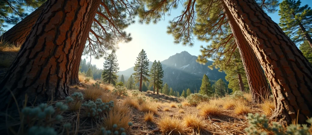 Symbolizing Identity/Local: A local Bitterbrush Sierra Nevada skyline. - AI Generated