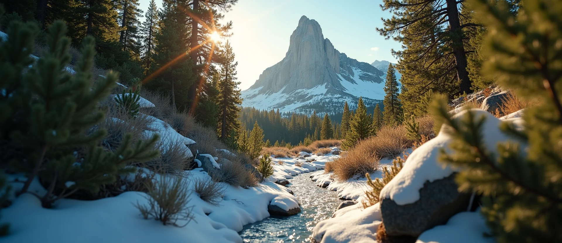Symbolizing Stability/Peak: A local Mountain Mahogany jagged granite peak. - AI Generated