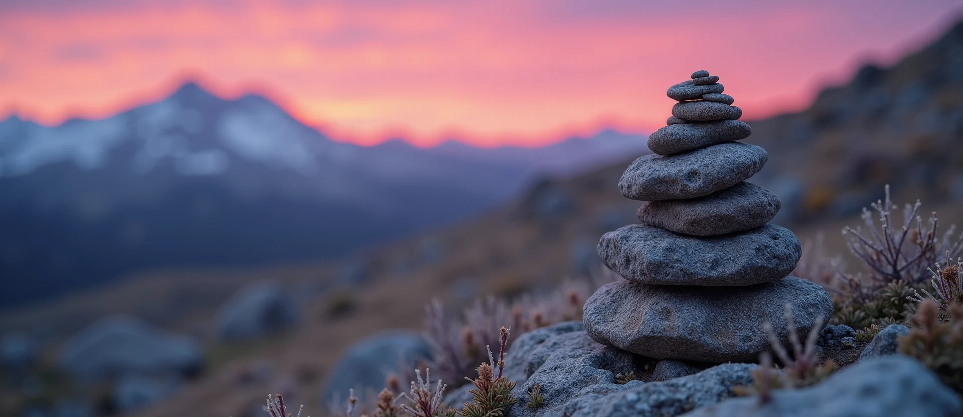 Symbolizing Stability/Peak: A local Bitterbrush ancient rock cairn. - AI Generated