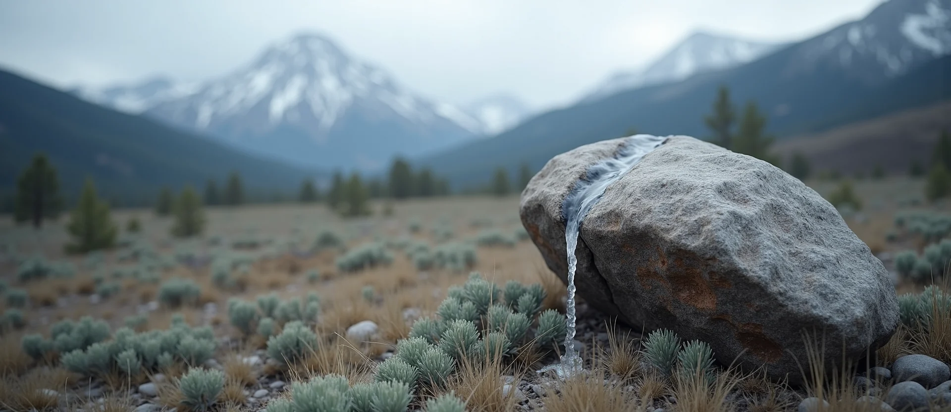 Symbolizing Stability/Peak: A local Mountain Mahogany unshakable boulder. - AI Generated