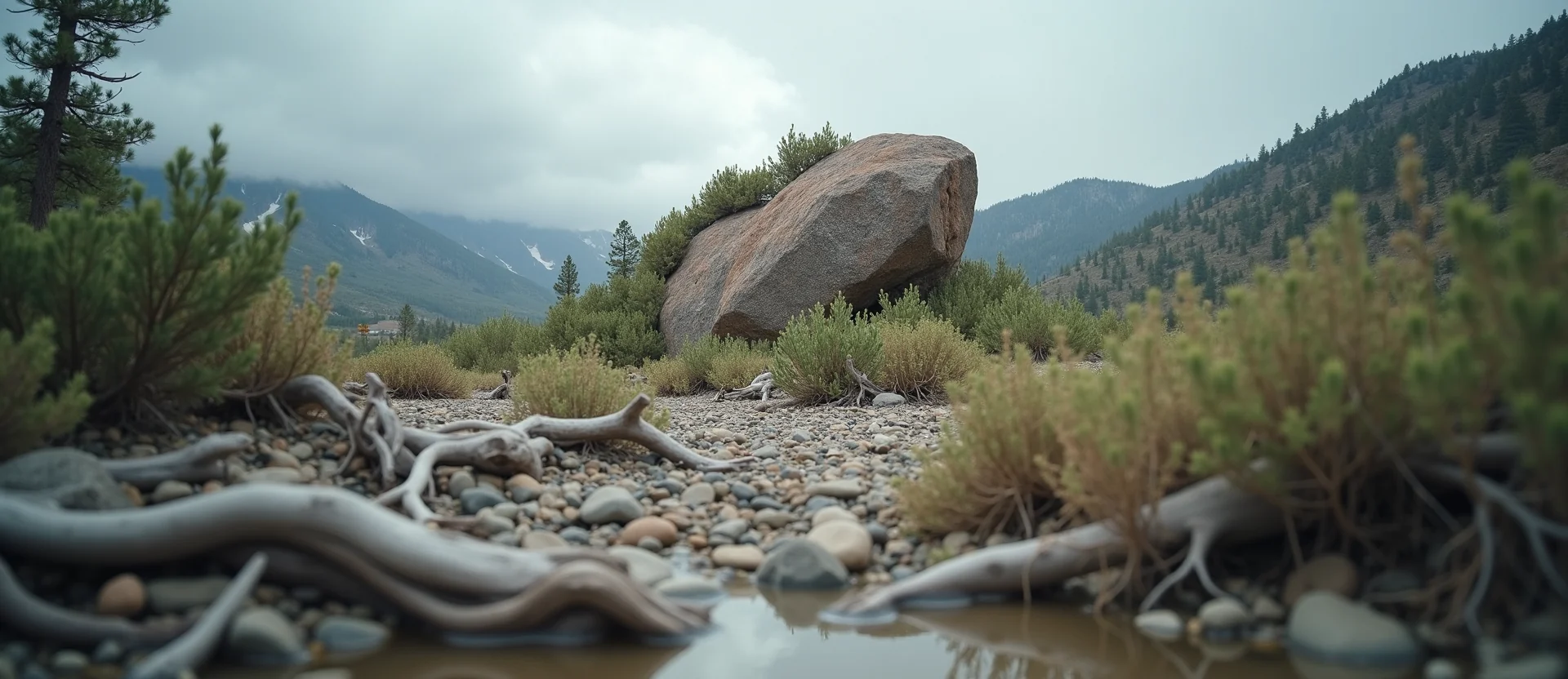 Symbolizing Stability/Peak: A local Quaking Aspen unshakable boulder. - AI Generated
