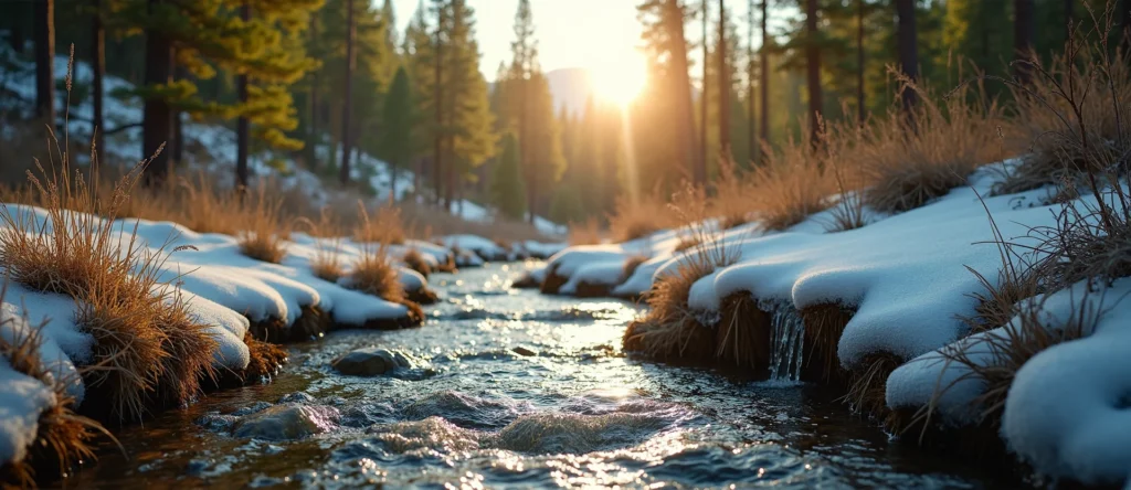 Symbolizing Flow/Cleansing: A local Quaking Aspen babbling mountain creek. - AI Generated
