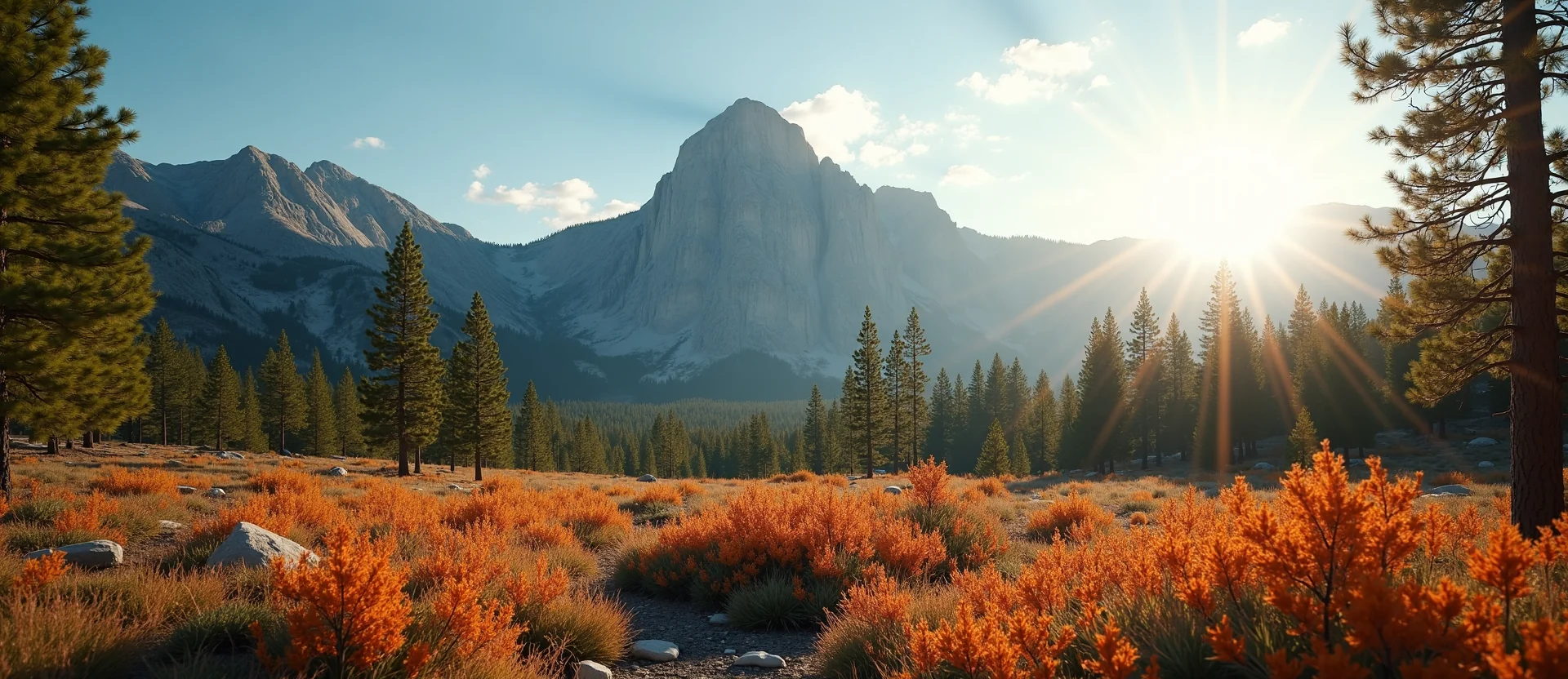 Symbolizing Stability/Peak: A local Indian Paintbrush jagged granite peak. - AI Generated