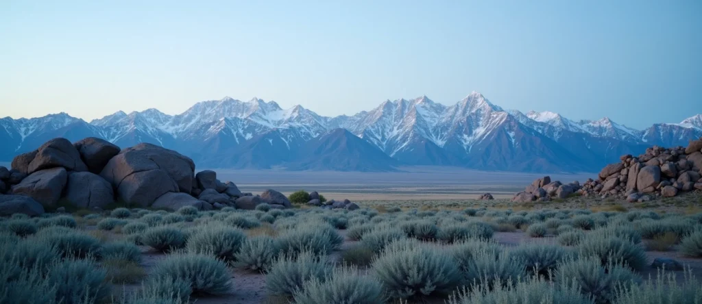 Symbolizing Identity/Local: A local Sagebrush (Artemisia tridentata) Sierra Nevada skyline. - AI Generated