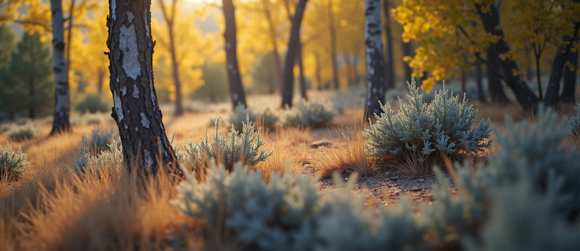 Symbolizing Growth/Resilience: A local Rabbitbrush thriving aspen grove. - AI Generated