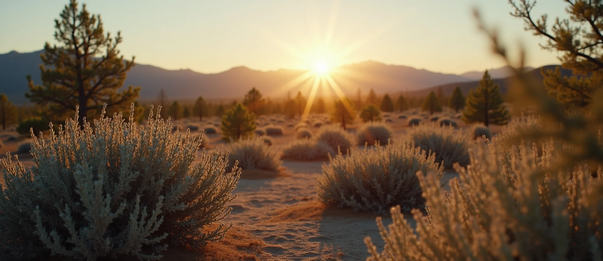 Symbolizing Stability/Peak: A local Sierra Juniper distant Sierra horizon. - AI Generated