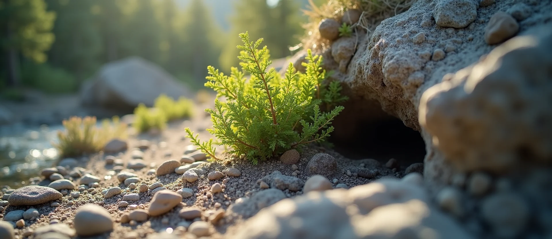 Symbolizing Growth/Resilience: A local Quaking Aspen tree growing out of a rock cleft. - AI Generated