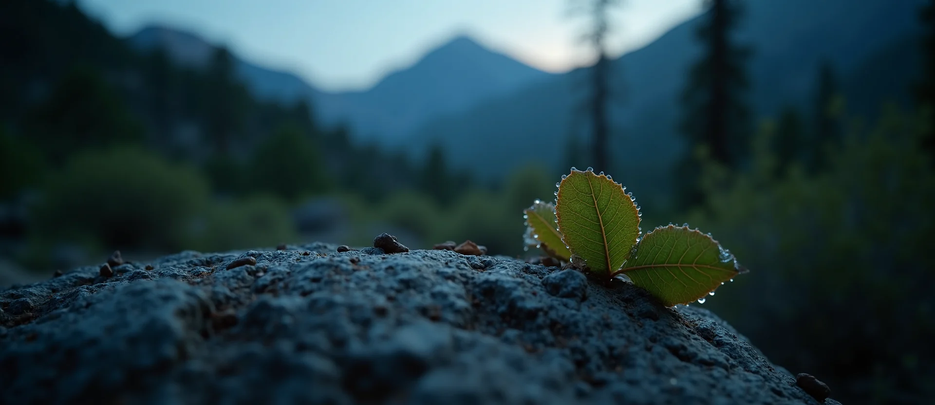 Symbolizing Flow/Cleansing: A local Manzanita raindrops on desert leaves. - AI Generated