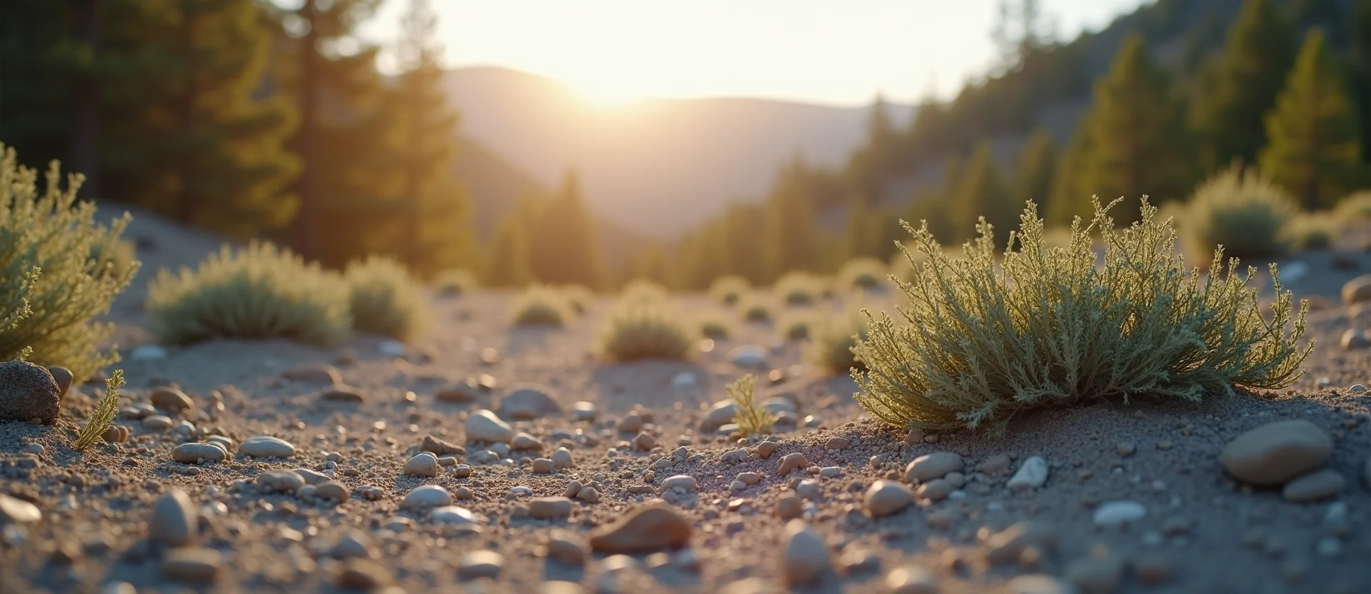 Symbolizing Stability/Peak: A local Sagebrush (Artemisia tridentata) solid mountain ridge. - AI Generated