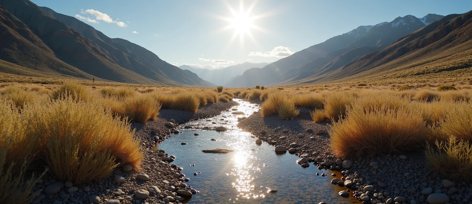 Symbolizing Flow/Cleansing: A local Rabbitbrush babbling mountain creek. - AI Generated