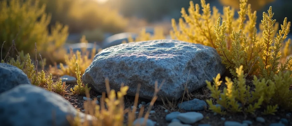 Symbolizing Stability/Peak: A local Manzanita unshakable boulder. - AI Generated