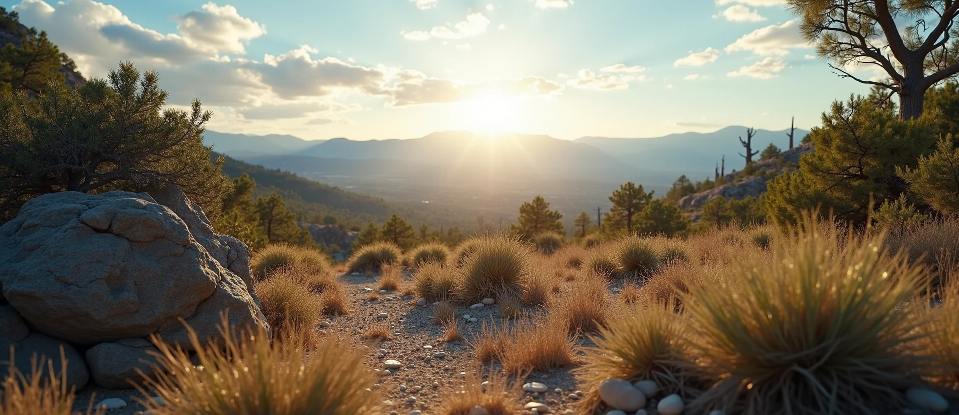 Symbolizing Identity/Local: A local Bitterbrush Sierra Nevada skyline. - AI Generated