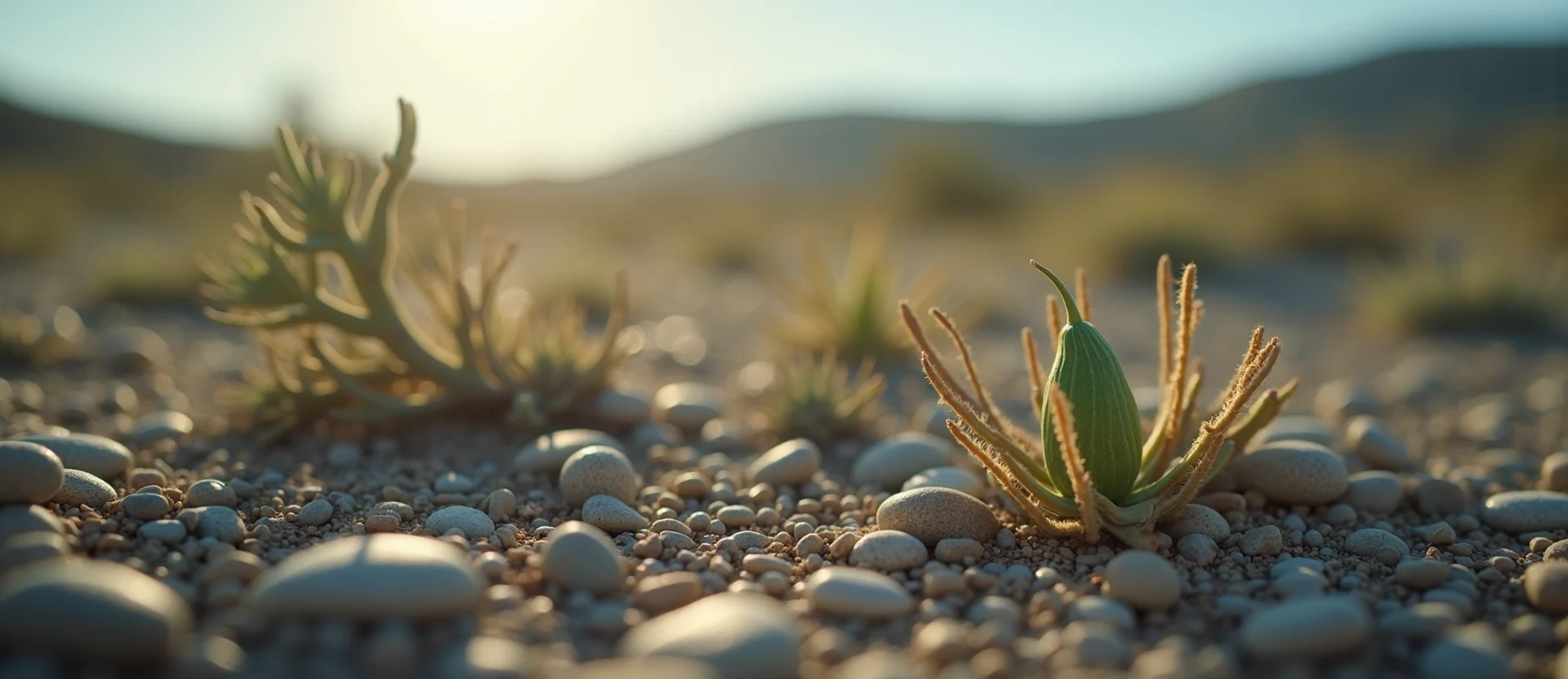 Symbolizing Seed/New Beginning: A local Sagebrush (Artemisia tridentata) new green bud on a branch. - AI Generated