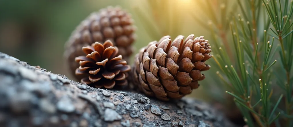 Symbolizing Seed/New Beginning: A local Ponderosa Pine opening pine cone. - AI Generated