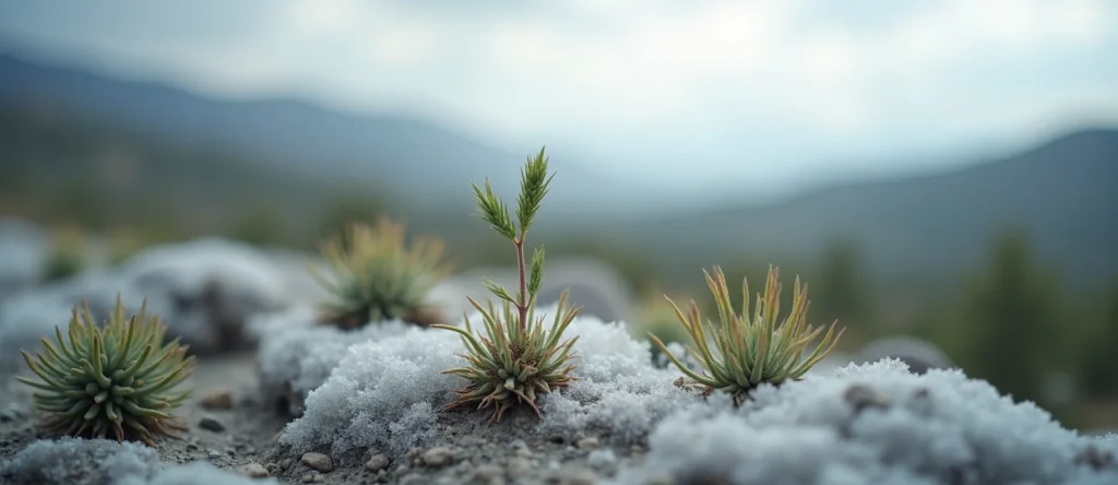 Symbolizing Seed/New Beginning: A local Mountain Mahogany sprouting sagebrush seedling. - AI Generated