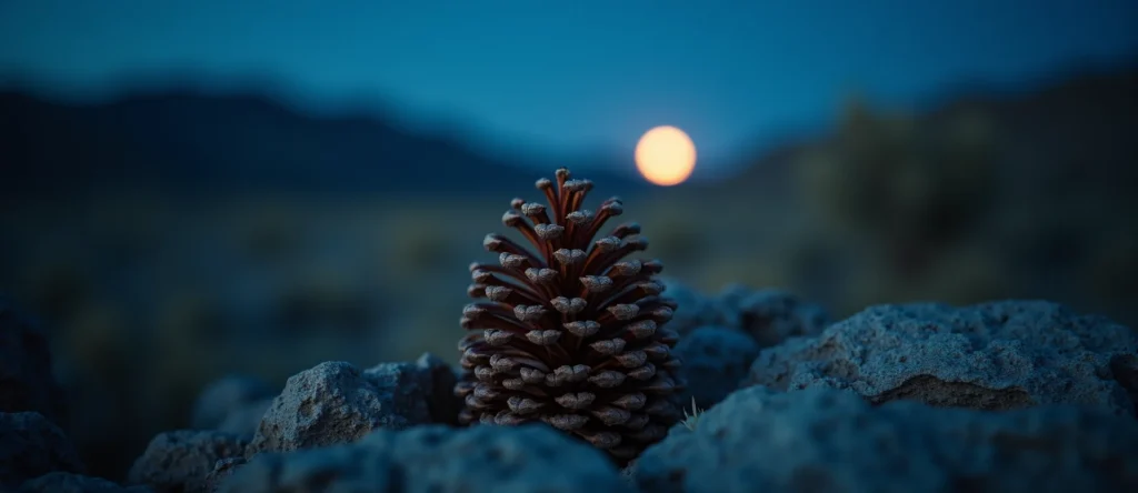Symbolizing Seed/New Beginning: A local Indian Paintbrush opening pine cone. - AI Generated