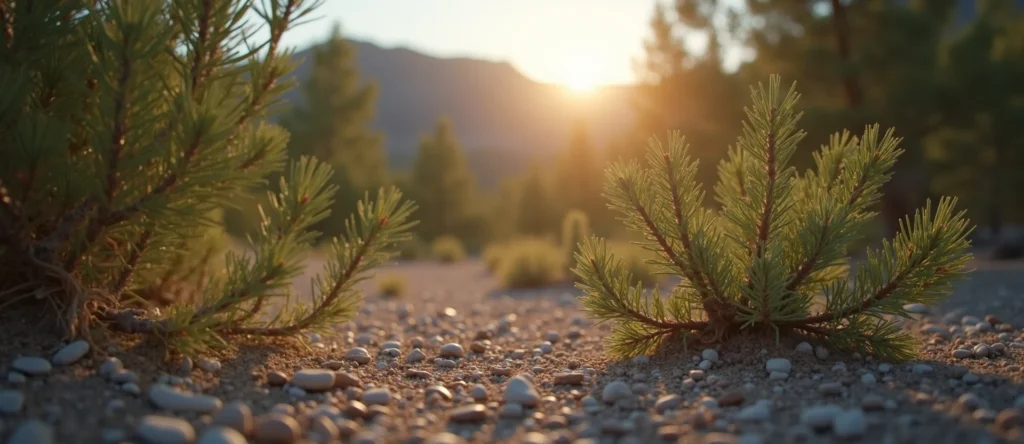 Symbolizing Seed/New Beginning: A local Bitterbrush new green bud on a branch. - AI Generated
