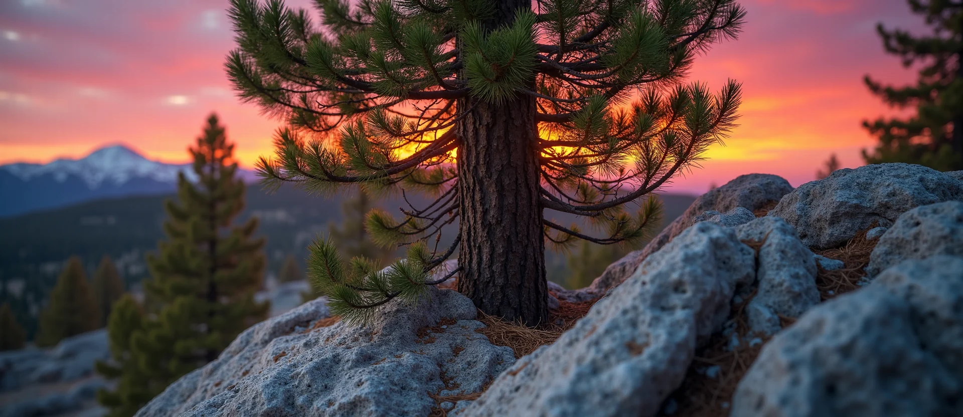 Symbolizing Growth/Resilience: A local Mountain Mahogany tree growing out of a rock cleft. - AI Generated