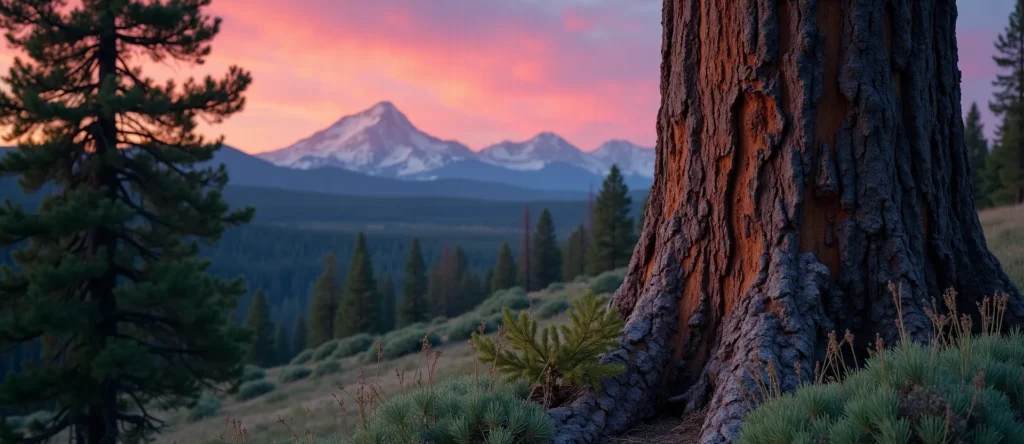 Symbolizing Growth/Resilience: A local Quaking Aspen sturdy weathered tree trunk. - AI Generated
