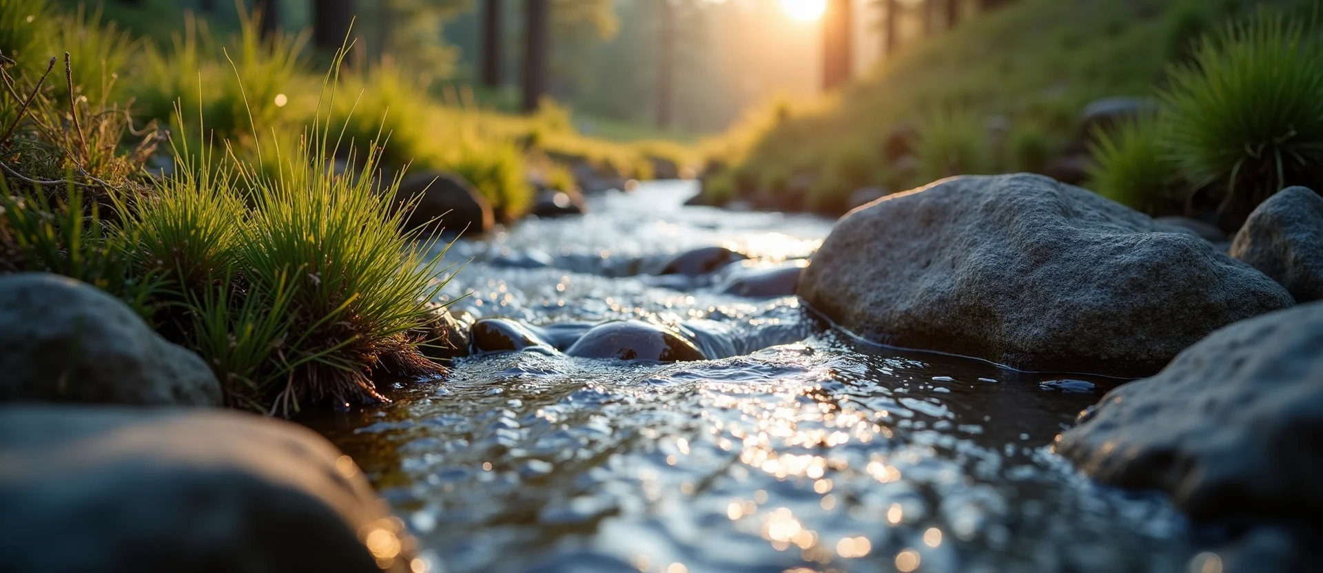 Symbolizing Flow/Cleansing: A local Quaking Aspen babbling mountain creek. - AI Generated