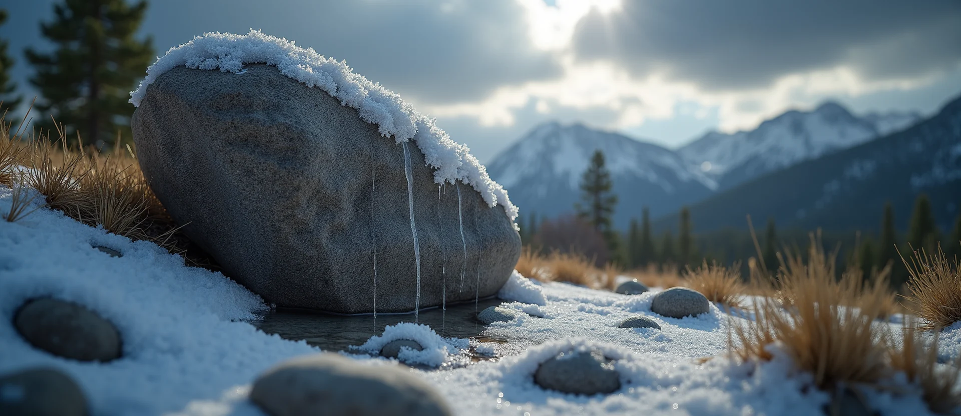 Symbolizing Stability/Peak: A local Quaking Aspen unshakable boulder. - AI Generated