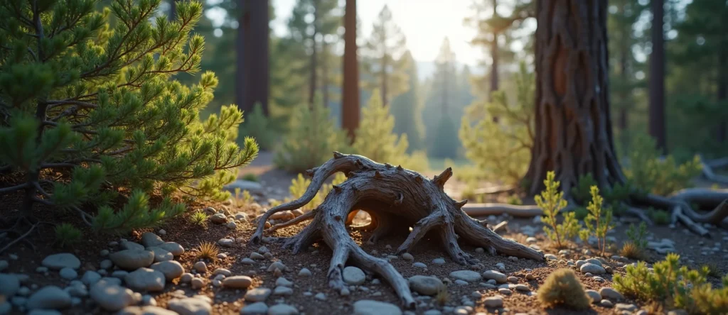 Symbolizing Growth/Resilience: A local Ponderosa Pine gnarled juniper roots. - AI Generated