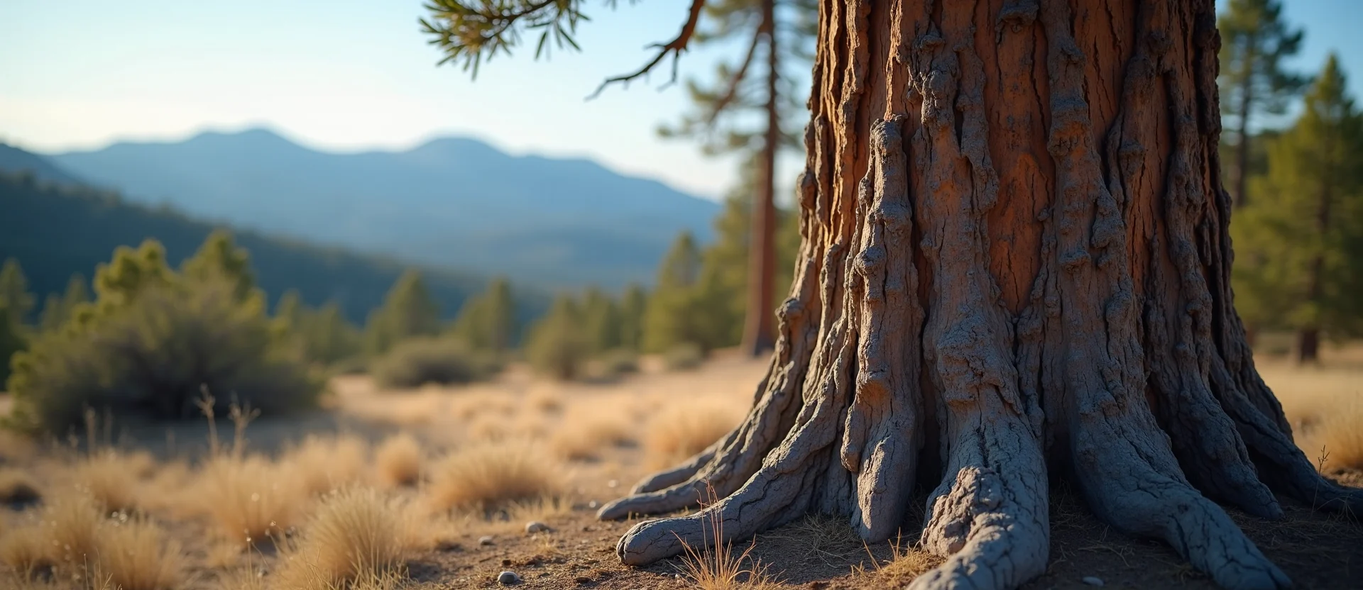 Symbolizing Growth/Resilience: A local Bitterbrush sturdy weathered tree trunk. - AI Generated