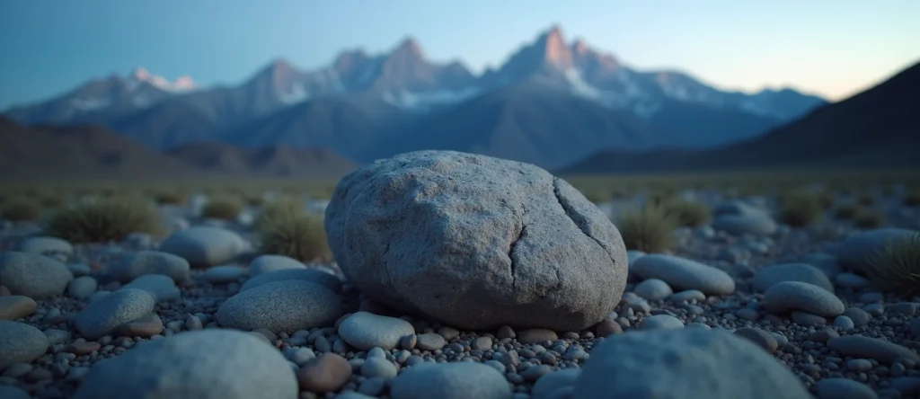 Symbolizing Stability/Peak: A local Desert Peach unshakable boulder. - AI Generated