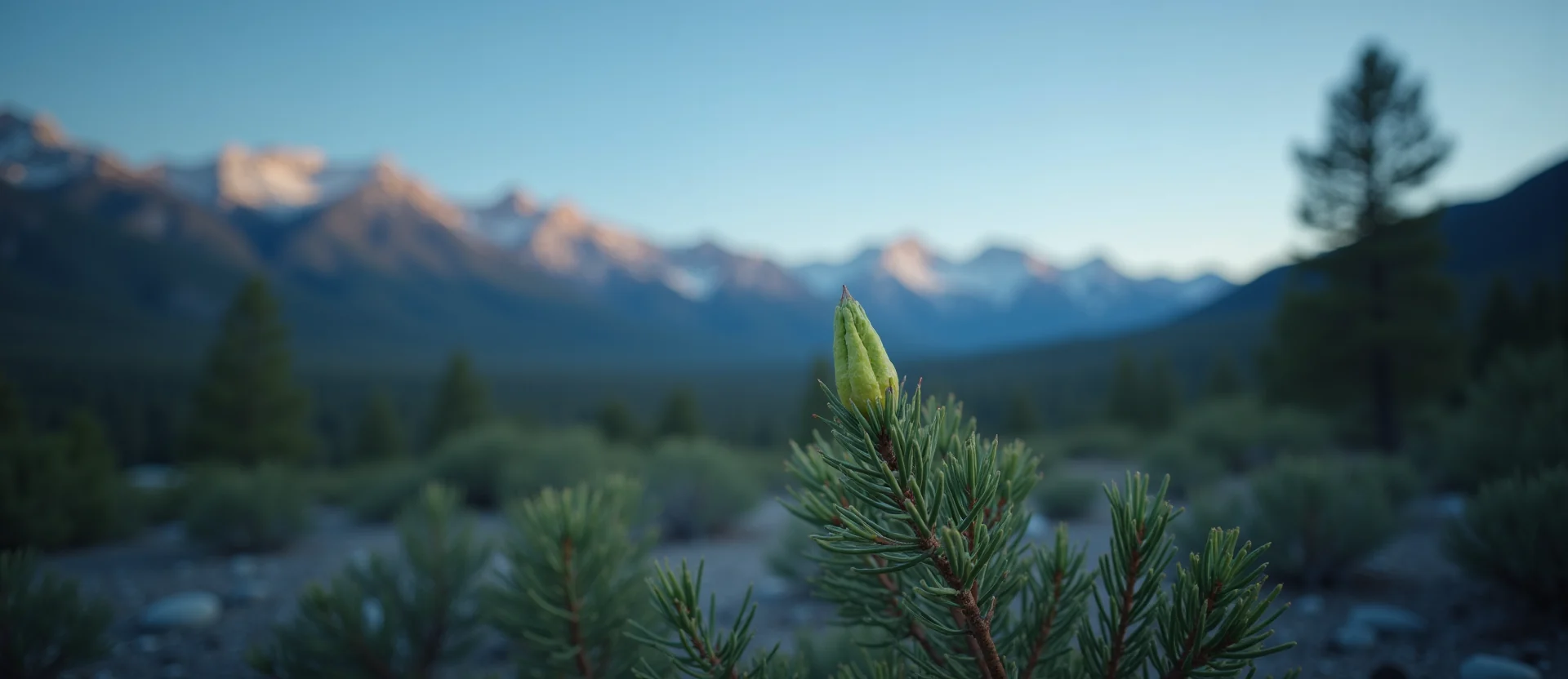 Symbolizing Seed/New Beginning: A local Quaking Aspen new green bud on a branch. - AI Generated