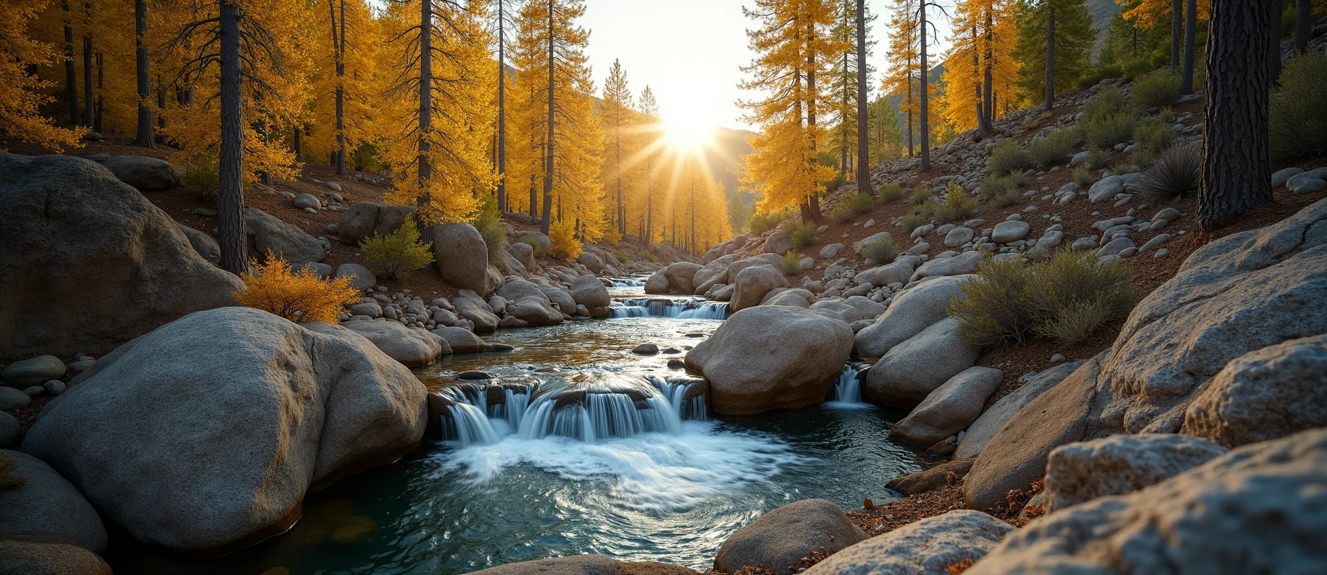Symbolizing Flow/Cleansing: A local Quaking Aspen hidden small waterfall. - AI Generated