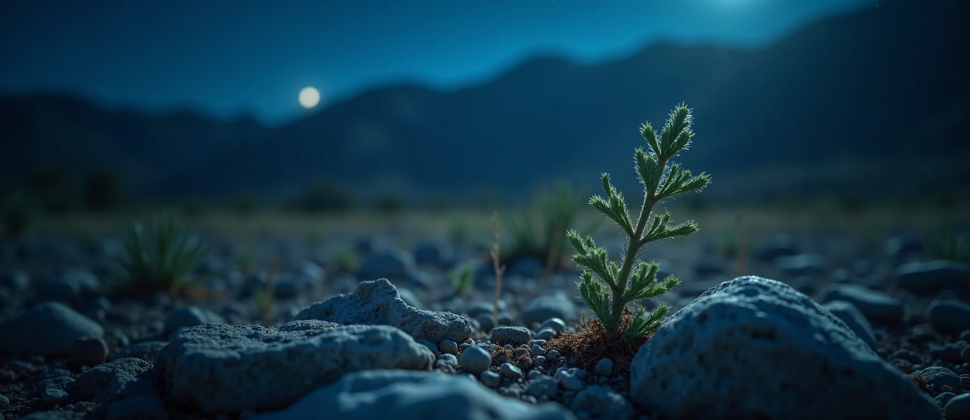 Symbolizing Seed/New Beginning: A local Sierra Juniper sprouting sagebrush seedling. - AI Generated