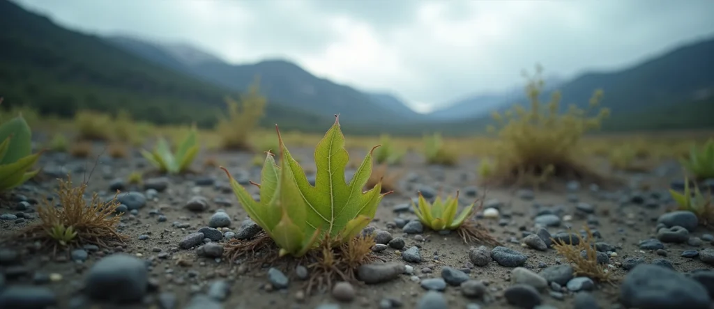 Symbolizing Flow/Cleansing: A local Quaking Aspen raindrops on desert leaves. - AI Generated