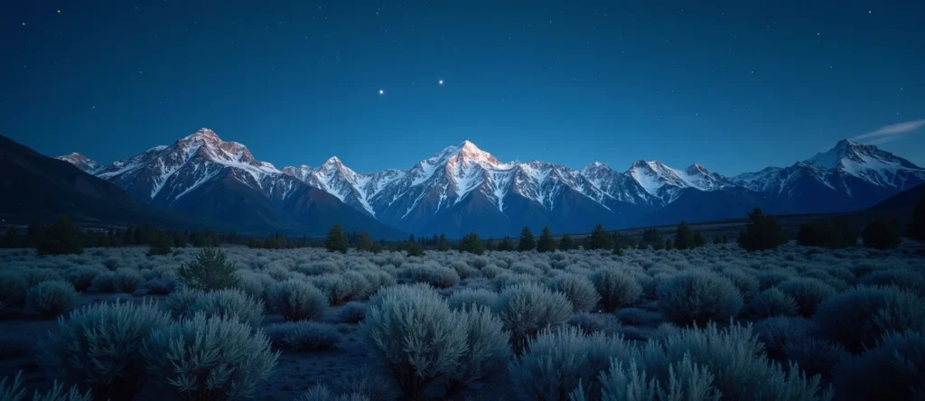 Symbolizing Identity/Local: A local Bitterbrush Sierra Nevada skyline. - AI Generated