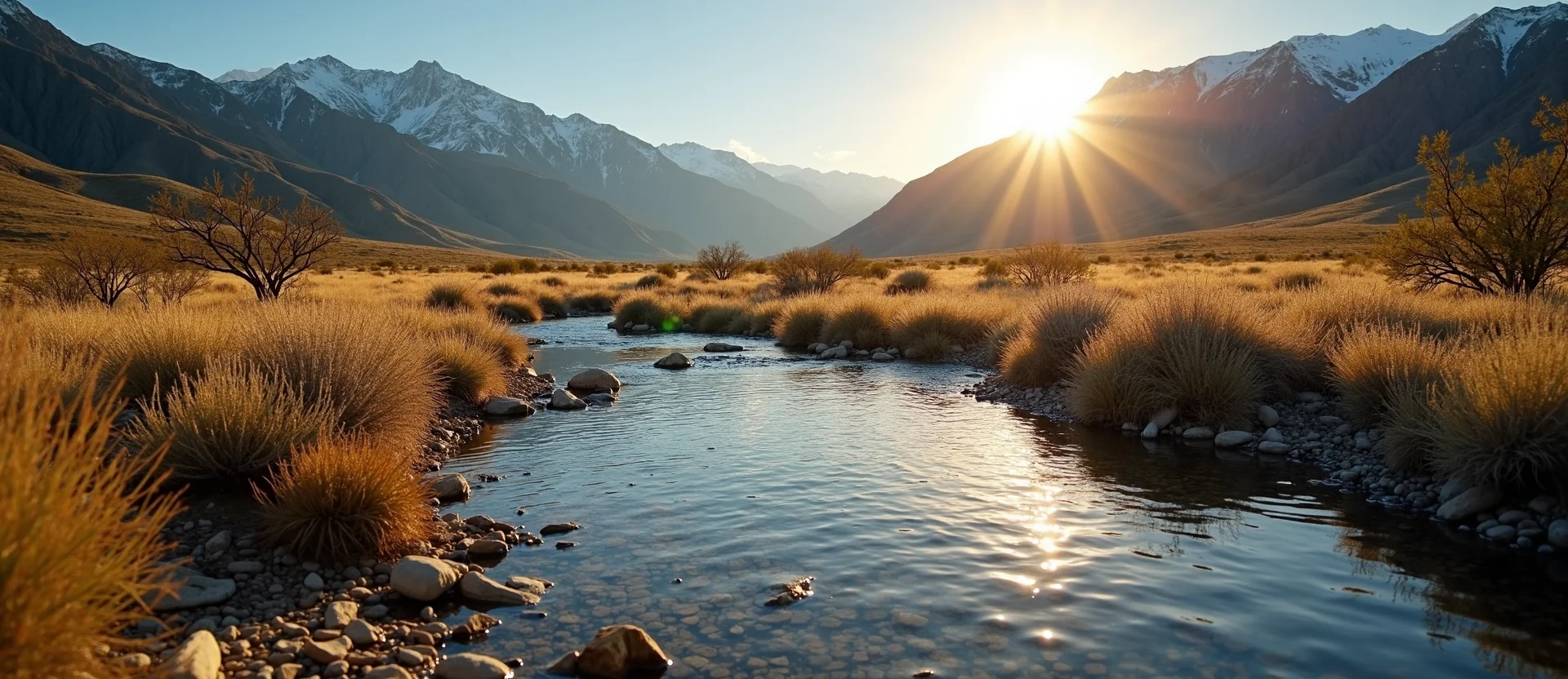 Symbolizing Flow/Cleansing: A local Sagebrush (Artemisia tridentata) clear cold snowmelt stream. - AI Generated